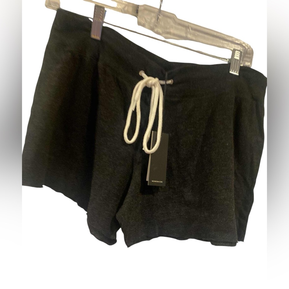 Monrow Black Athletic Drawstring Shorts